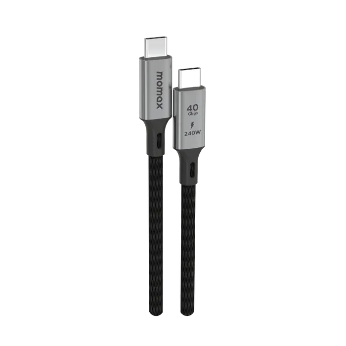 Momax Elite 240W USB-C USB 4 40Gbps.cable 1m | Black Momax Elite 240W USB-C USB 4 40Gbps.cable 1m | Black